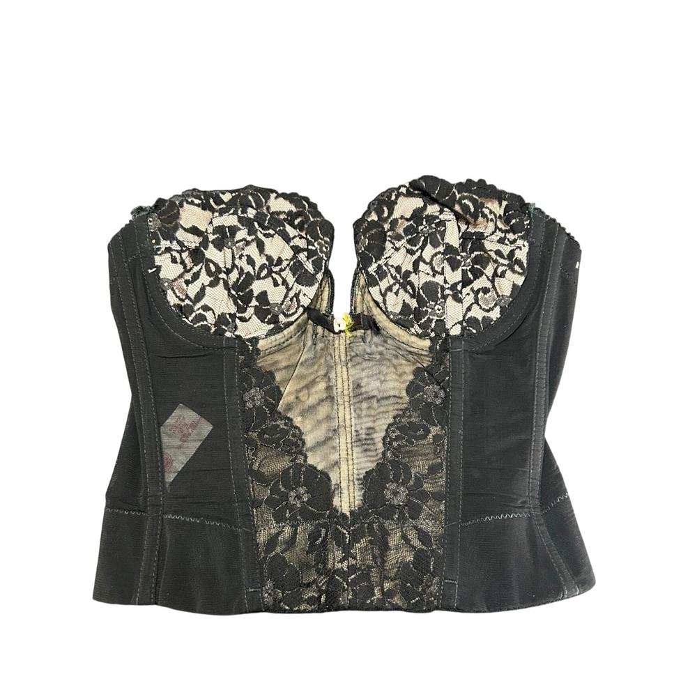 Lady Marlene Vintage Black Lace Underwire Corset Union Made 32B USA‎ - WD